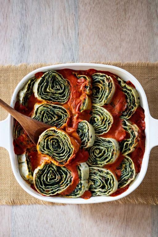 Spinach and Ricotta Stuffed Casarecce Bake