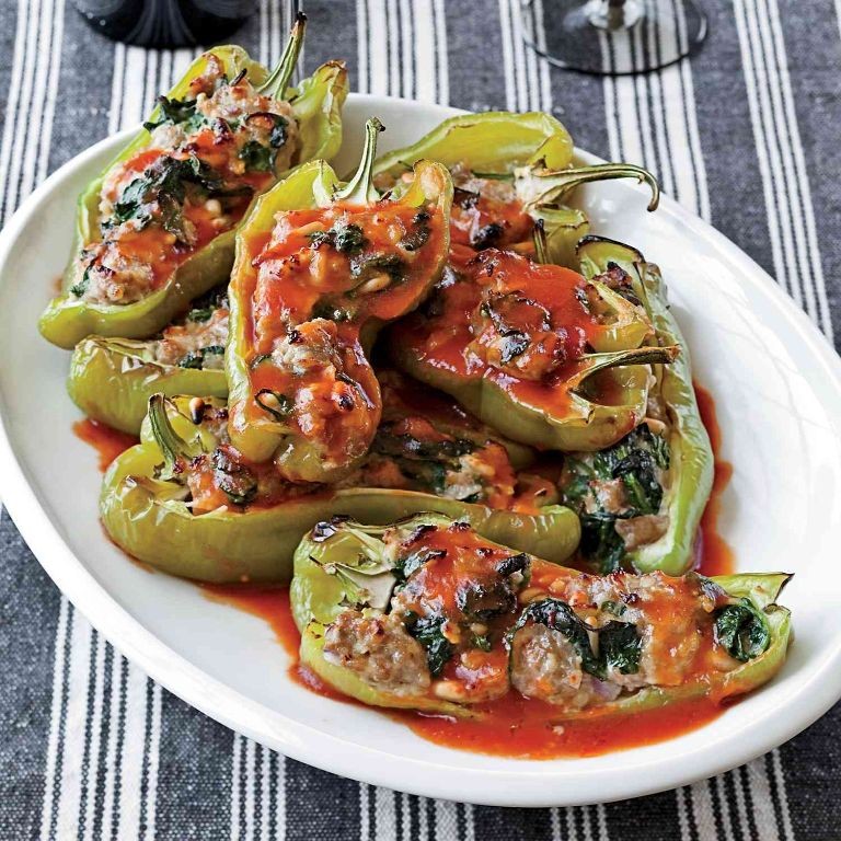 Spinach and Sausage Stuffed Bell Peppers
