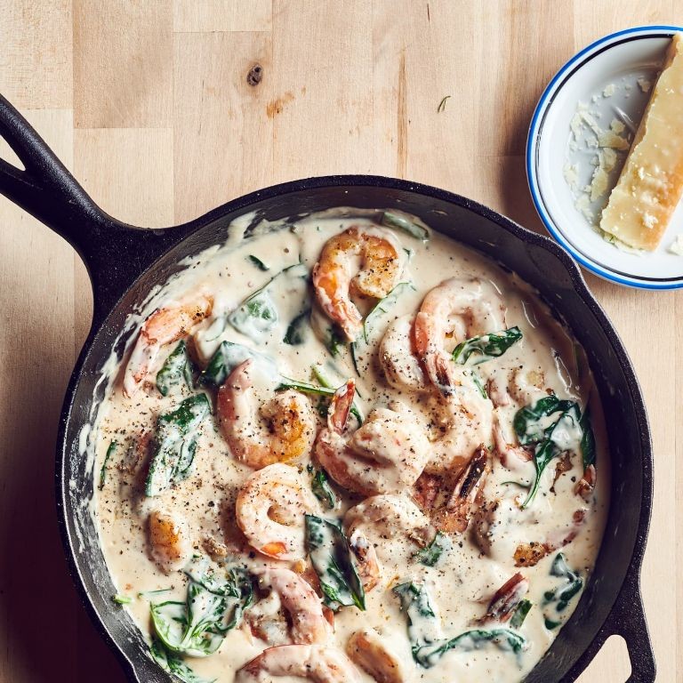 Spinach and Shrimp Alfredo Pasta