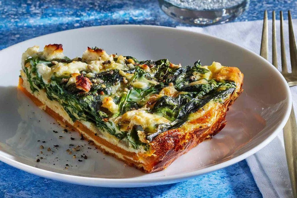Spinach and Sweet Potato Quiche