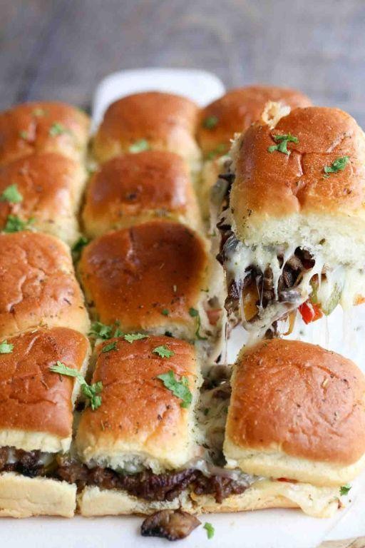Steak Cube Philly Cheesesteak Sliders