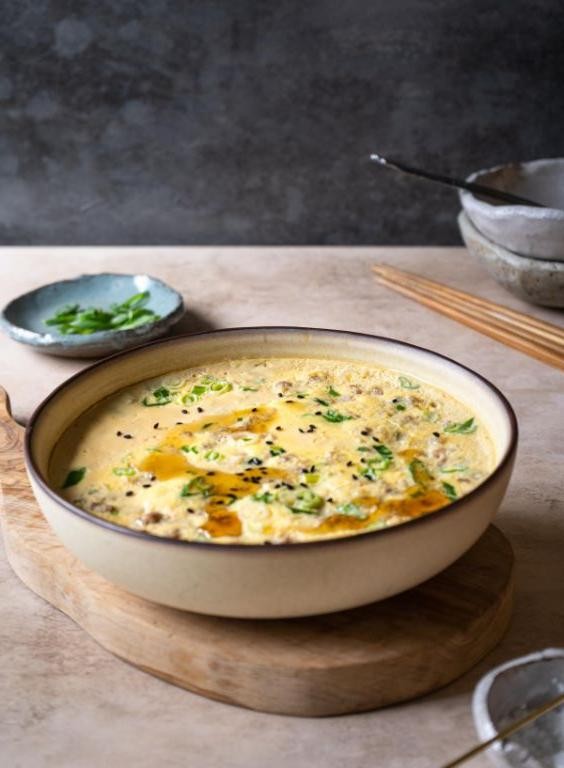 Steamed Egg Custard with Minced Pork