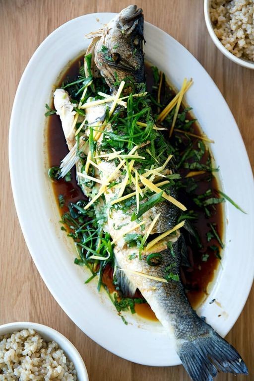 Steamed Whole Fish with Ginger and Scallions