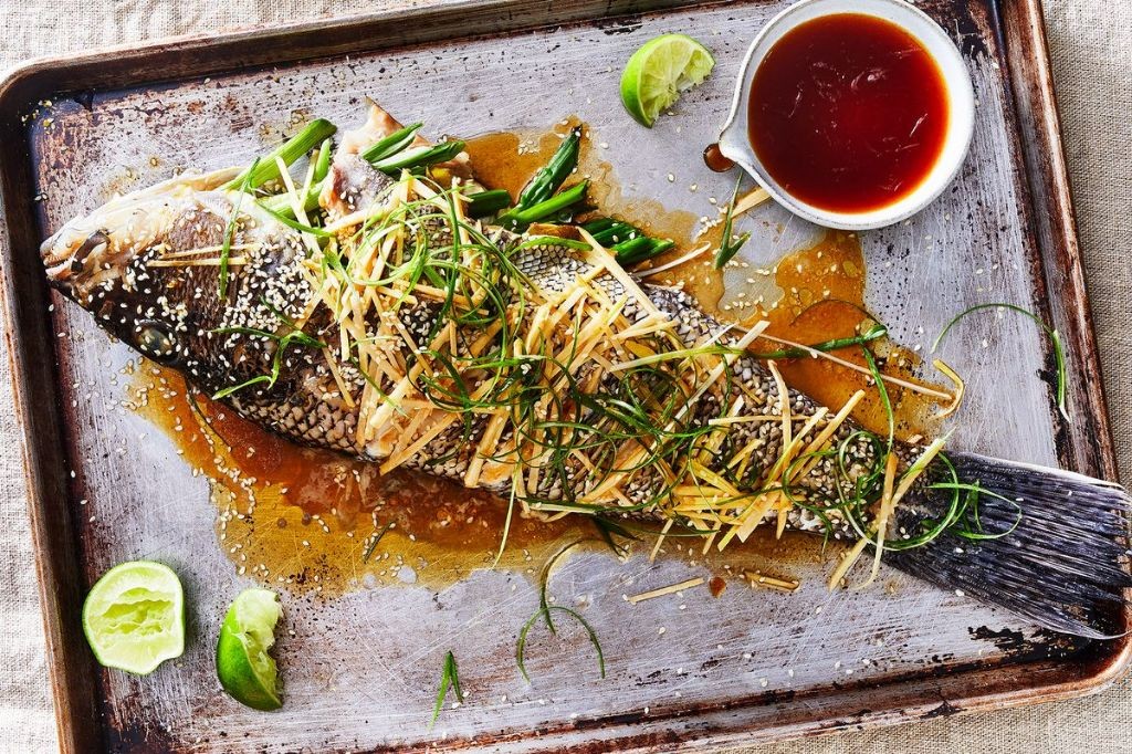 Steamed Whole Red Snapper with Ginger and Scallions
