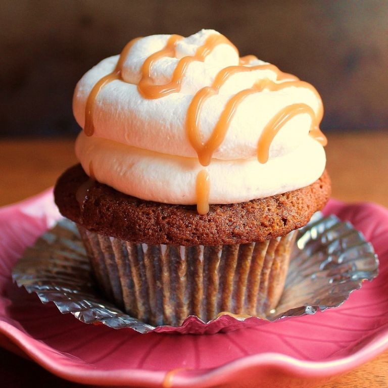 Sticky Toffee Pudding Cupcakes with Toffee Frosting