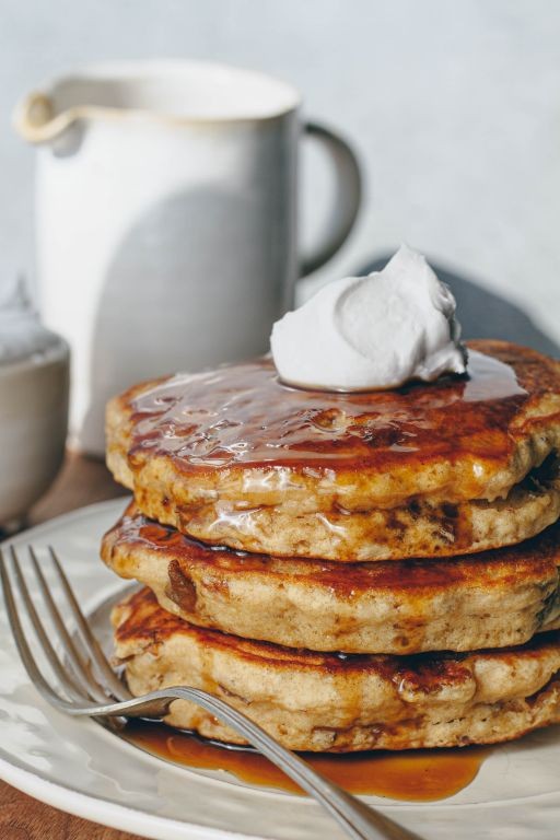 Sticky Toffee Pudding Pancakes with Maple Syrup