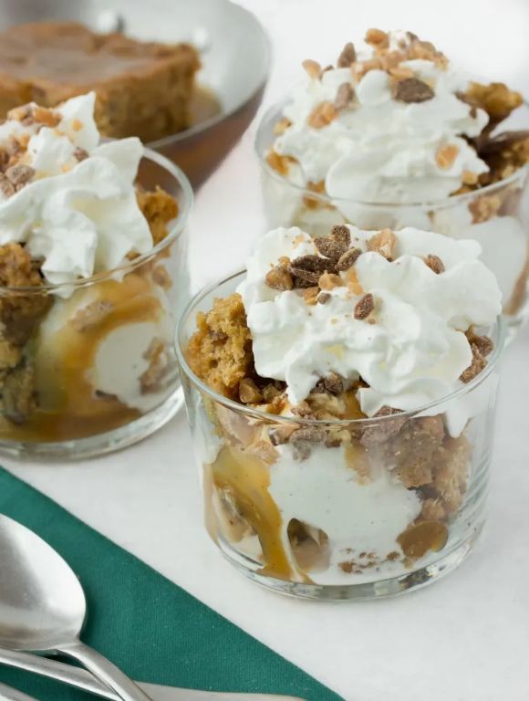 Sticky Toffee Pudding Parfait with Whipped Cream
