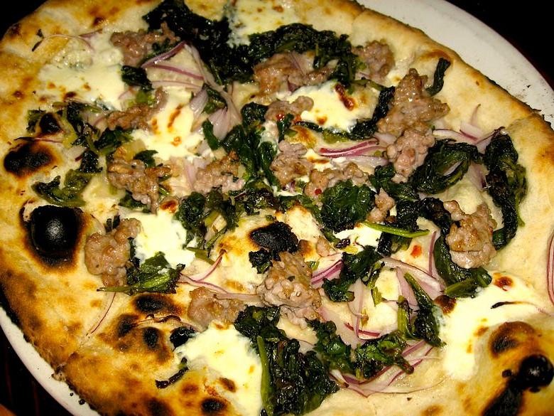 Stinging Nettle and Caramelized Onion Pizza