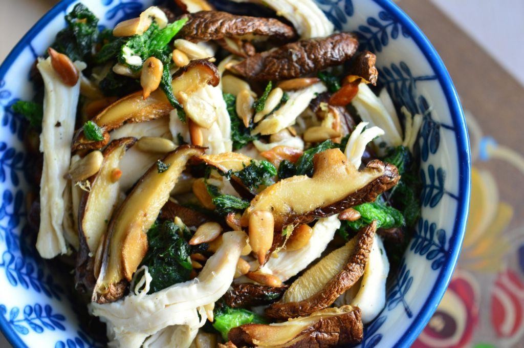 Stinging Nettle and Mushroom Stir-Fry