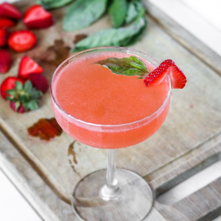 Strawberry Basil Cosmopolitan for Herbal Notes
