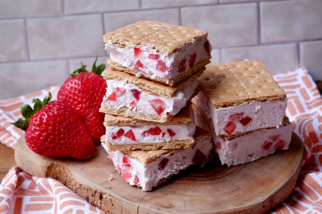 Strawberry Cheesecake Ice Cream Sandwich