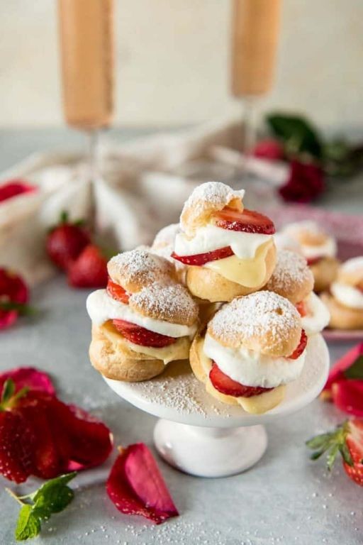 Strawberry Cheesecake Profiteroles