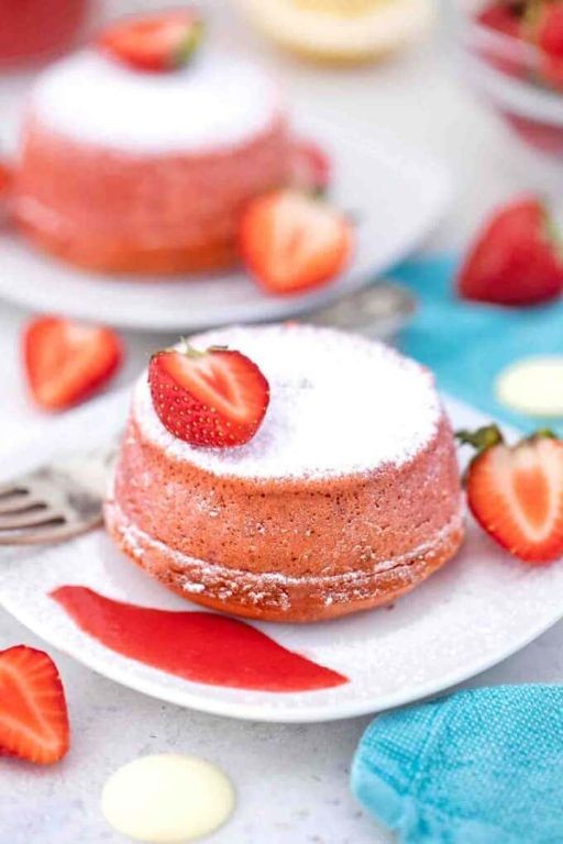 Strawberry Cheesecake Volcano Cake