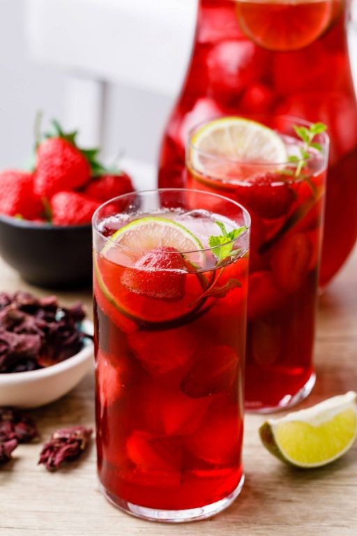 Strawberry Hibiscus Iced Tea