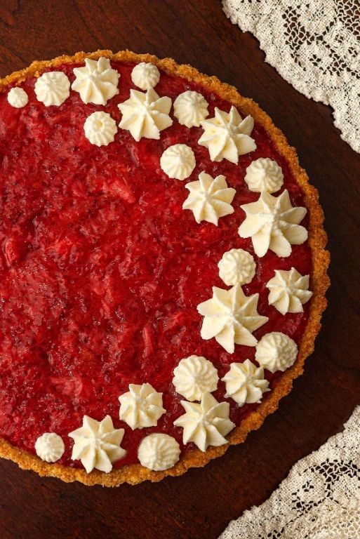 Strawberry Rhubarb Christmas Tart