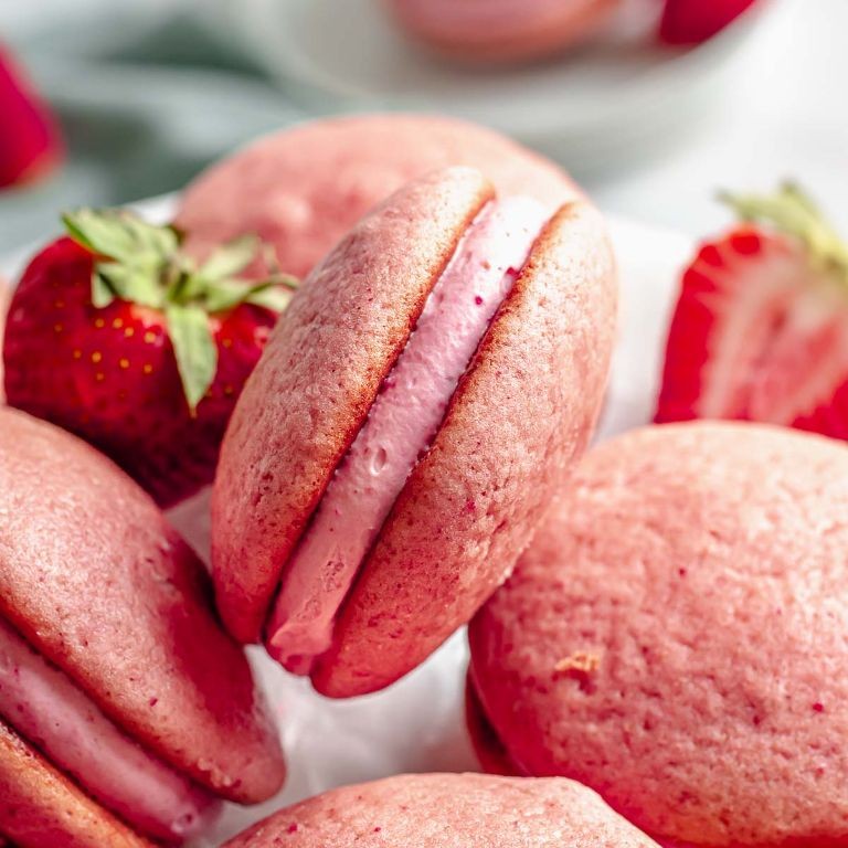 Strawberry Whoopie Pies Made with Cake Mix