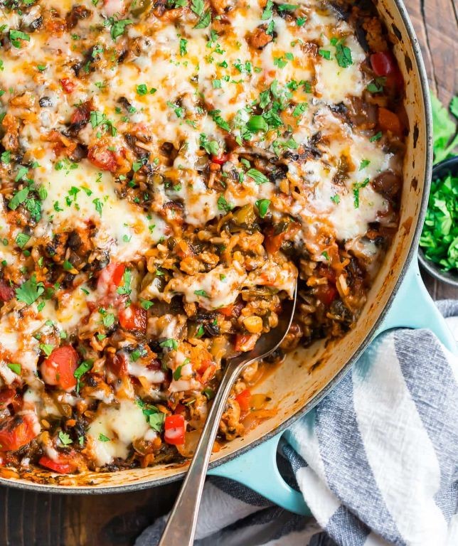 Stuffed Bell Pepper Casserole with Ground Turkey