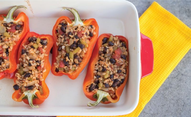 Stuffed Bell Peppers with Rice and Beans