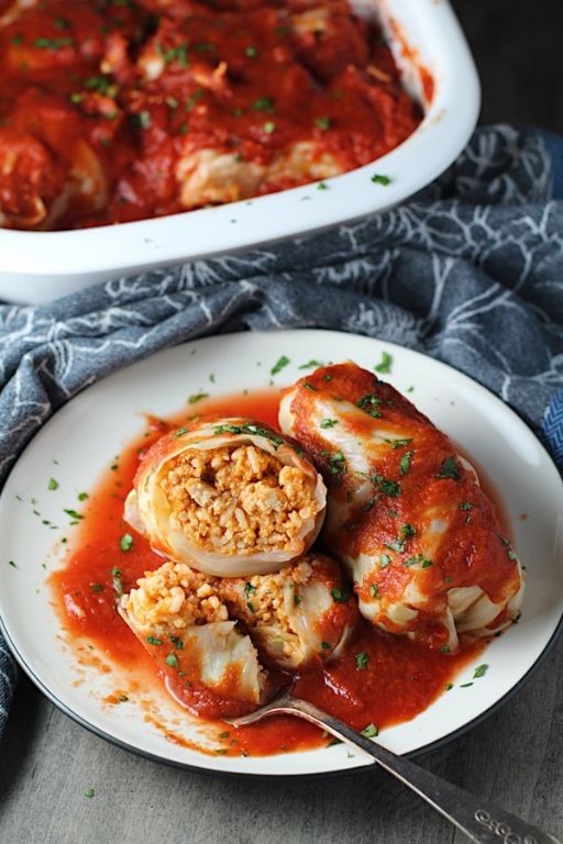 Stuffed Cabbage with Ground Chicken
