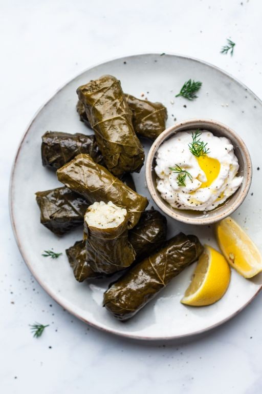 Stuffed Grape Leaves with Herbs and Lemon