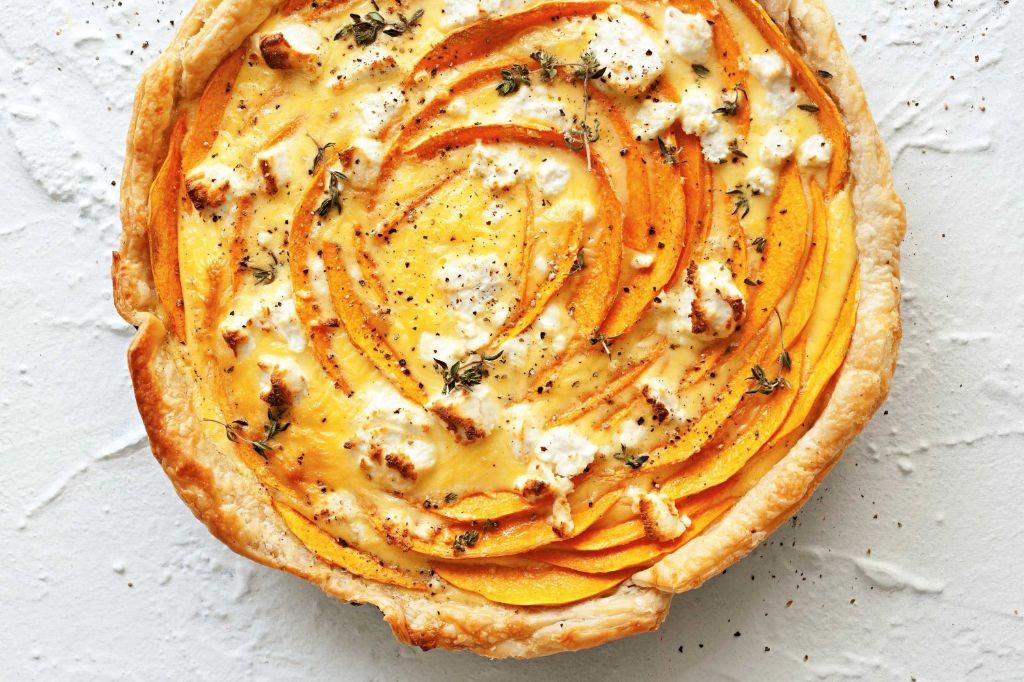 Sugar Pumpkin and Goat Cheese Tart