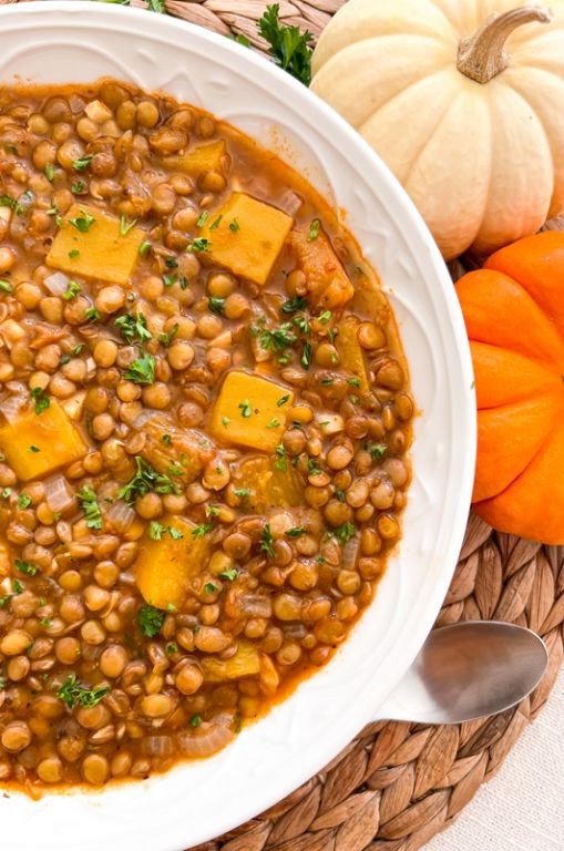 Sugar Pumpkin and Lentil Stew