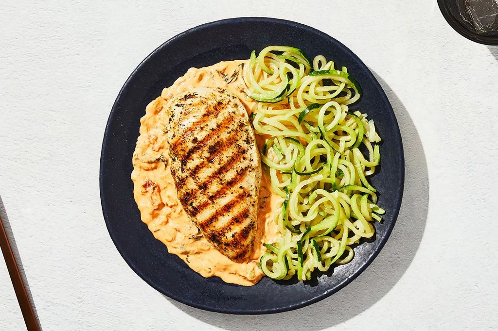 Sun-Dried Tomato Chicken Marinara Over Zoodles
