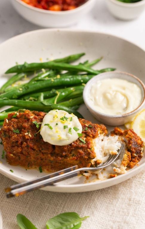 Sun-Dried Tomato and Basil Crusted Halibut