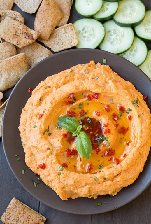 Sun-Dried Tomato and Basil Hummus