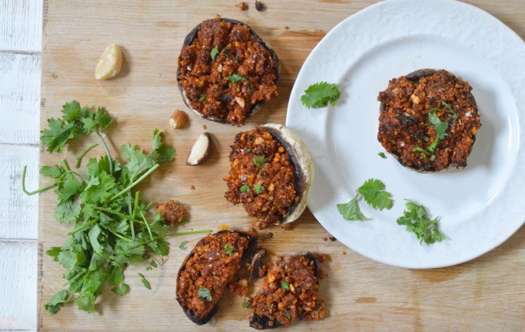Sun-Dried Tomato and Pesto Stuffed Mushrooms