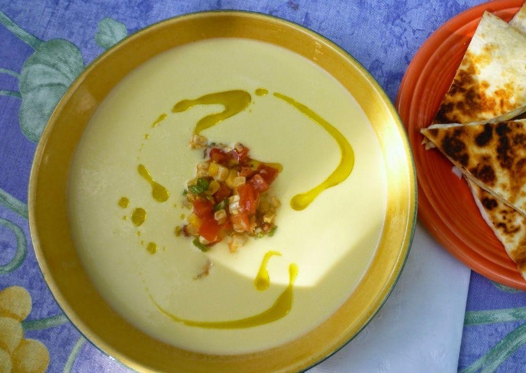 Sweet Corn and Basil Vichyssoise