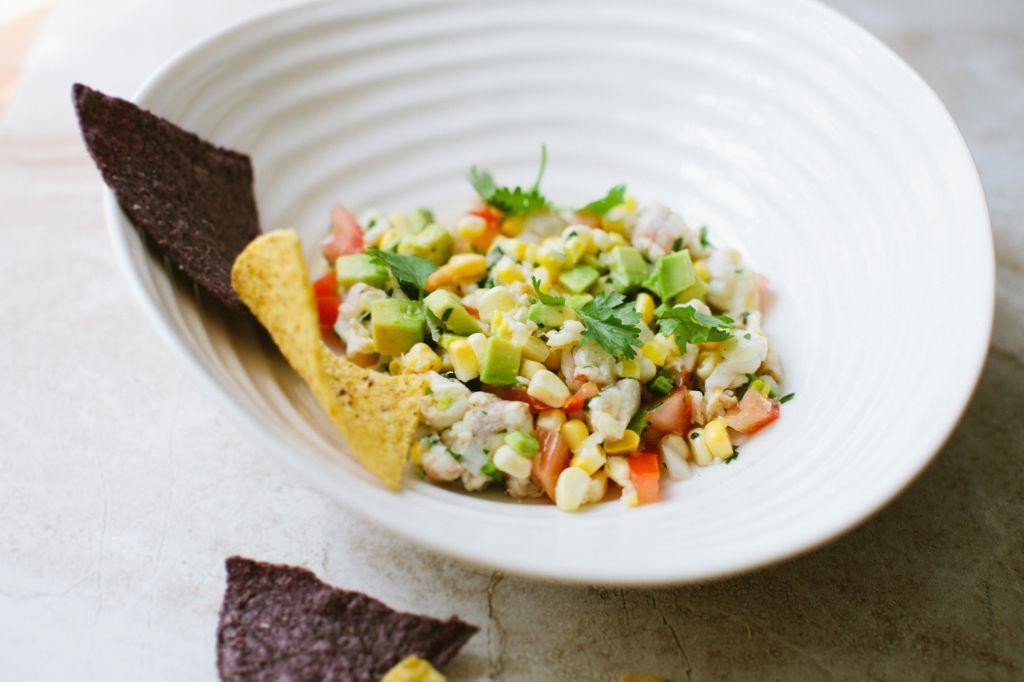 Sweet Corn and Bell Pepper Shrimp Ceviche