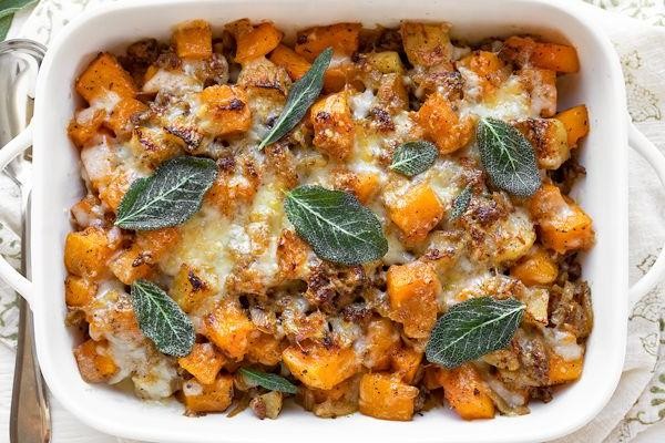 Sweet Italian Sausage and Butternut Squash Bake