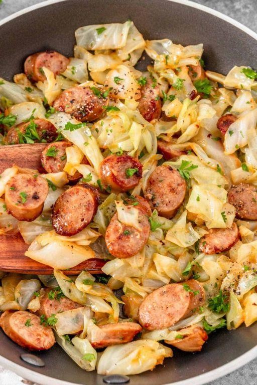 Sweet Italian Sausage and Cabbage Stir-Fry