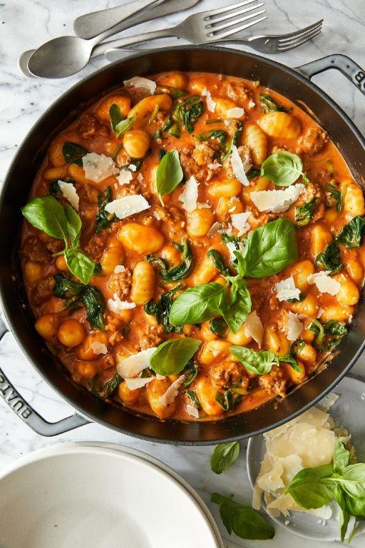 Sweet Italian Sausage and Gnocchi in Cream Sauce