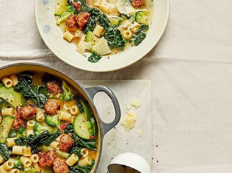 Sweet Italian Sausage and Kale Minestrone