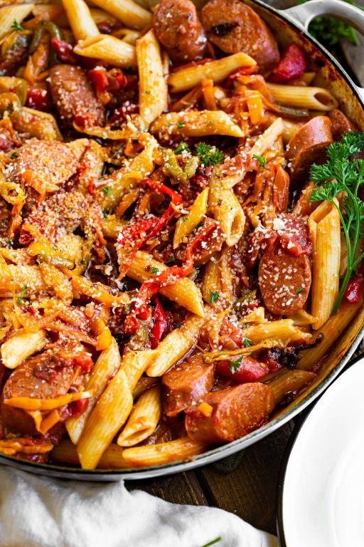 Sweet Italian Sausage and Peppers Pasta