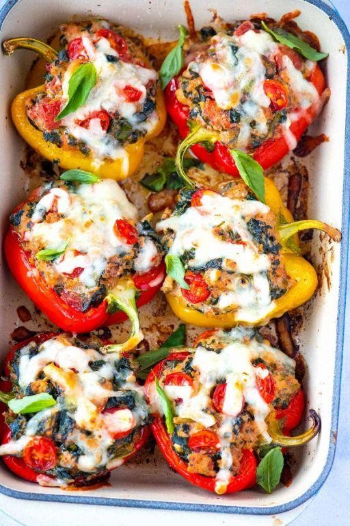 Sweet Italian Sausage and Ricotta Stuffed Peppers