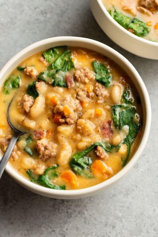 Sweet Italian Sausage and White Bean Soup