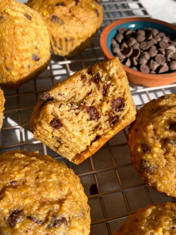 Sweet Plantain and Chocolate Chip Muffins