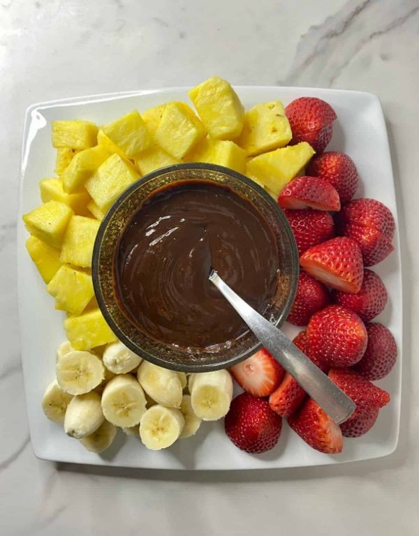 Sweet Plantain and Chocolate Fondue
