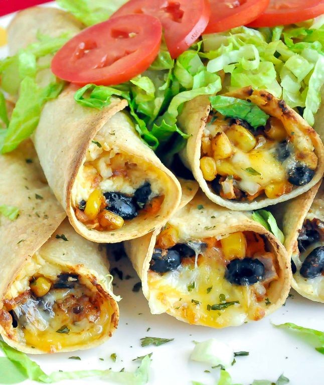 Sweet Potato and Black Bean Flautas