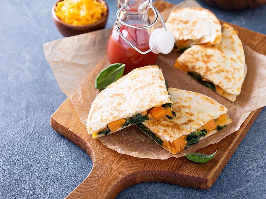 Sweet Potato and Spinach Quesadillas