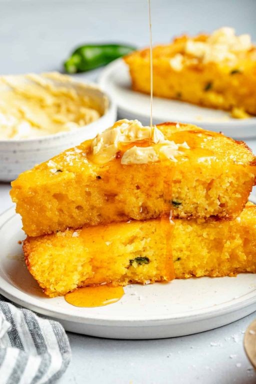 Sweet and Spicy Honey Butter Mexican Cornbread