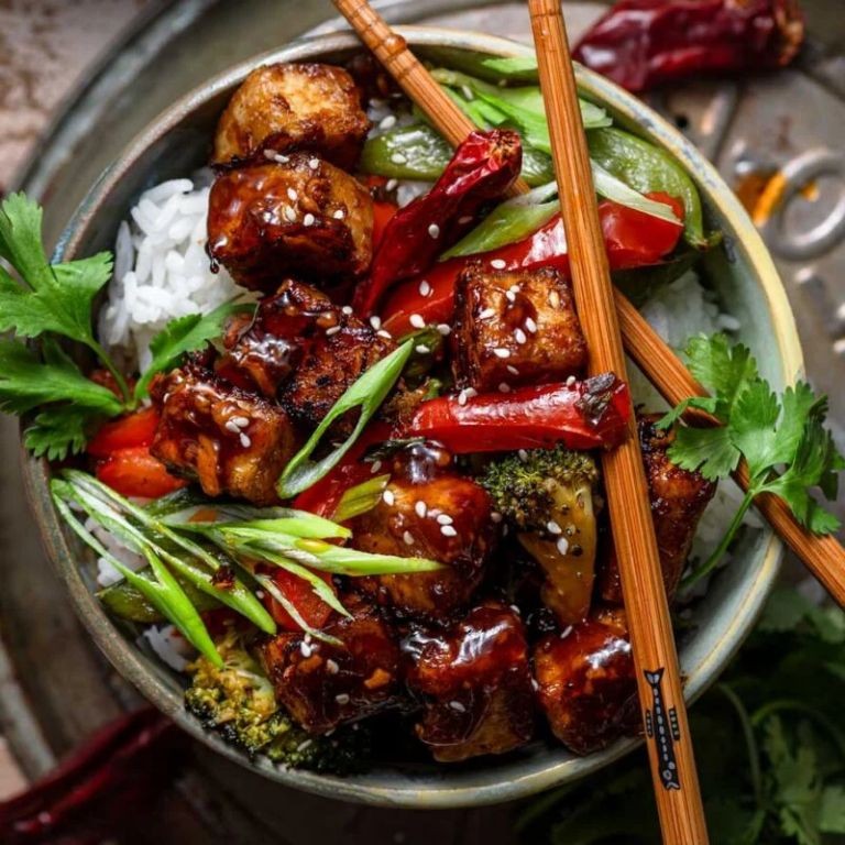 Szechuan Mizuna and Tofu Stir-Fry