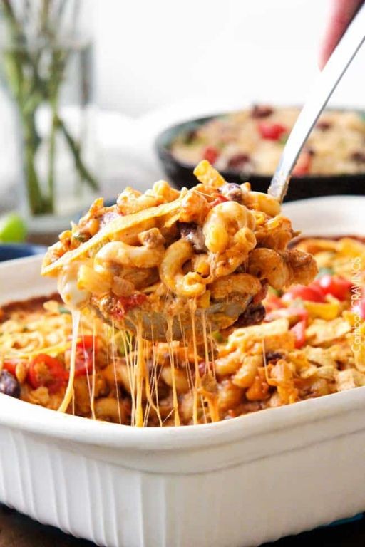 Taco-Spiced Baked Mostaccioli with Cheddar
