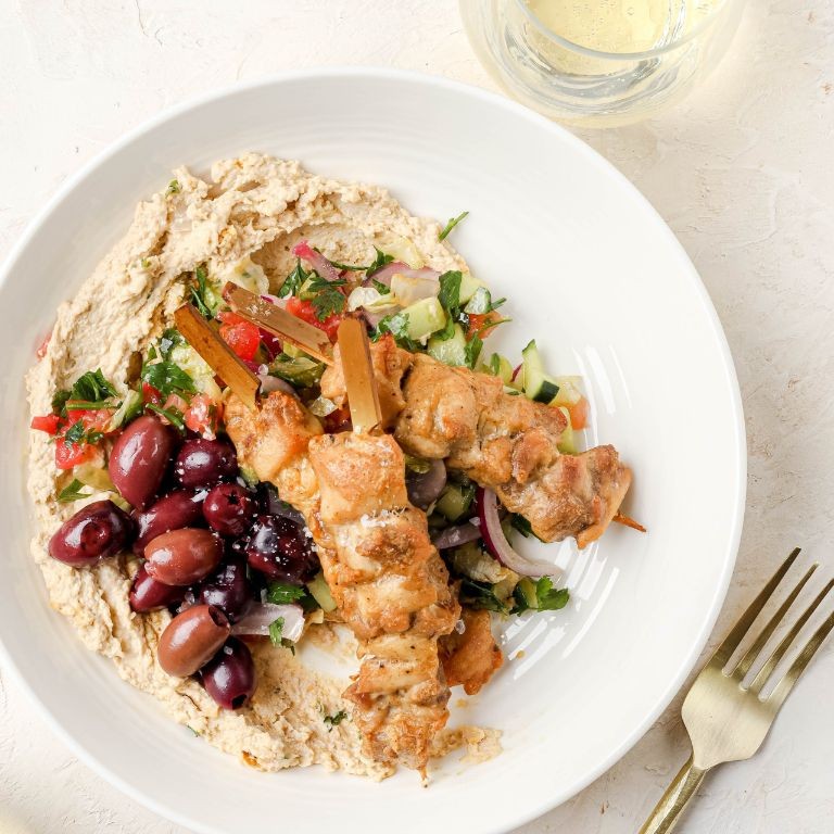 Tahini Chicken Hummus Grain Bowl