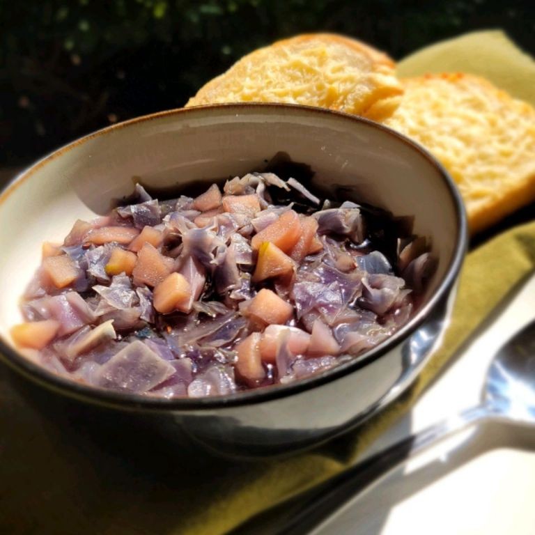 Tangy Slow Cooker Cabbage and Apple Soup