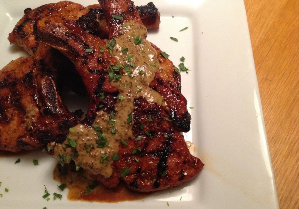 Tarragon and Dijon Mustard Glazed Pork Chops