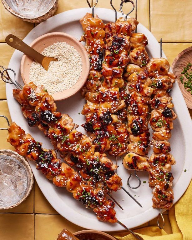 Teriyaki Chicken Fondue Skewers